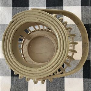 Accents - Wooden decor candle holder in neutral grey color Accents - Wooden decor candle holder in neutral grey color